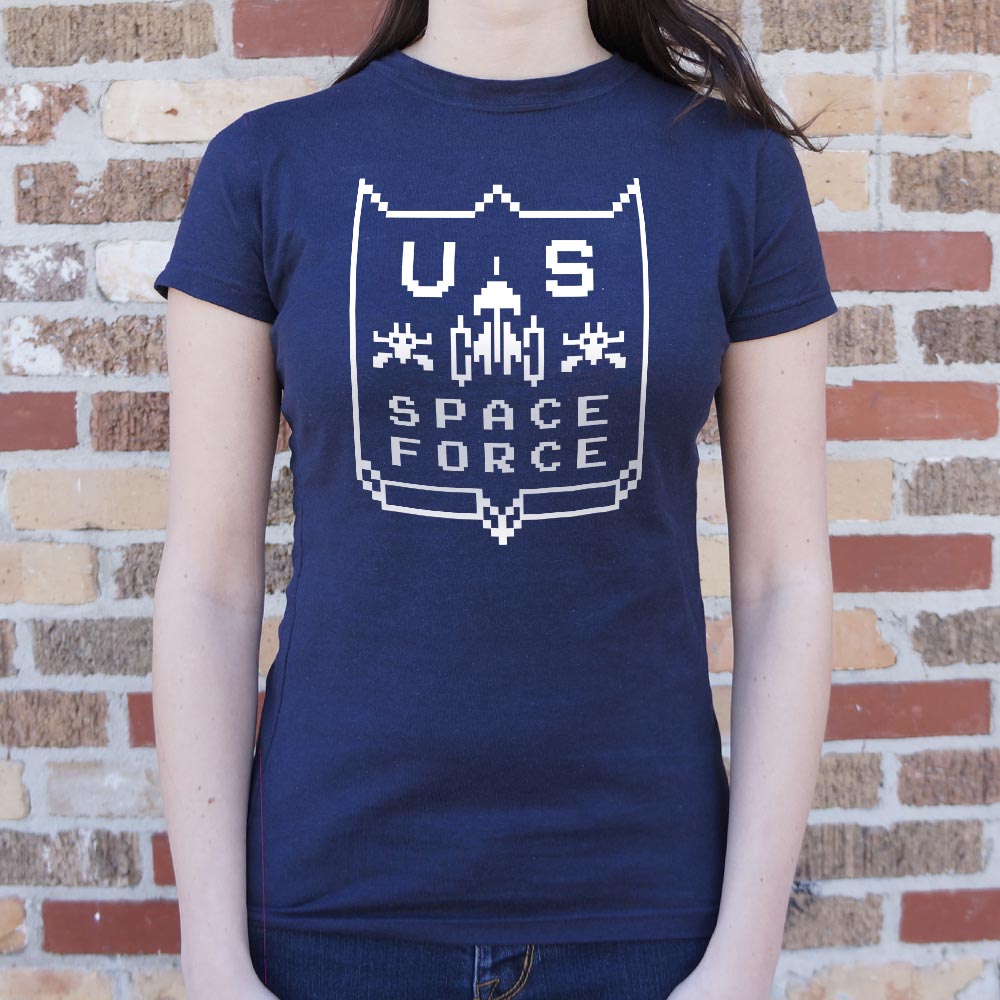 US Space Force Retro 8-Bit  Alien Invaders Graphic