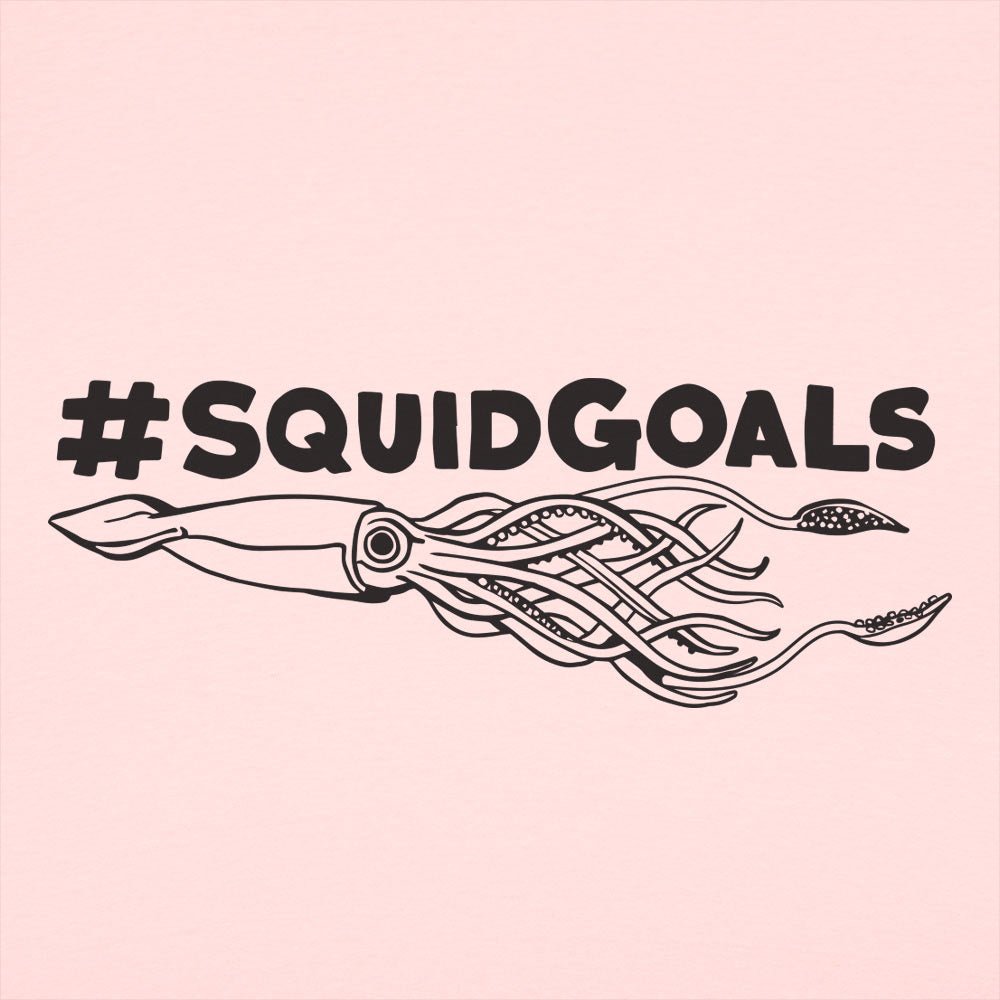 Squid Goals Hashtag Pun with Squid Illustration