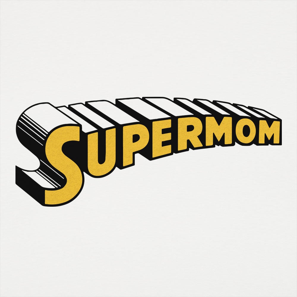 Supermom Comic Book Superhero Logo
