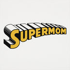 Supermom Comic Book Superhero Logo
