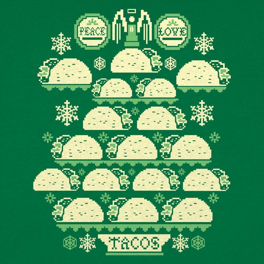 Ugly Taco Christmas Sweater Peace Love Tacos
