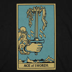 Tarot Ace of Swords Card with Hand Gripping a Blade