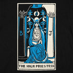 Tarot High Priestess Card with Moon and Pillars