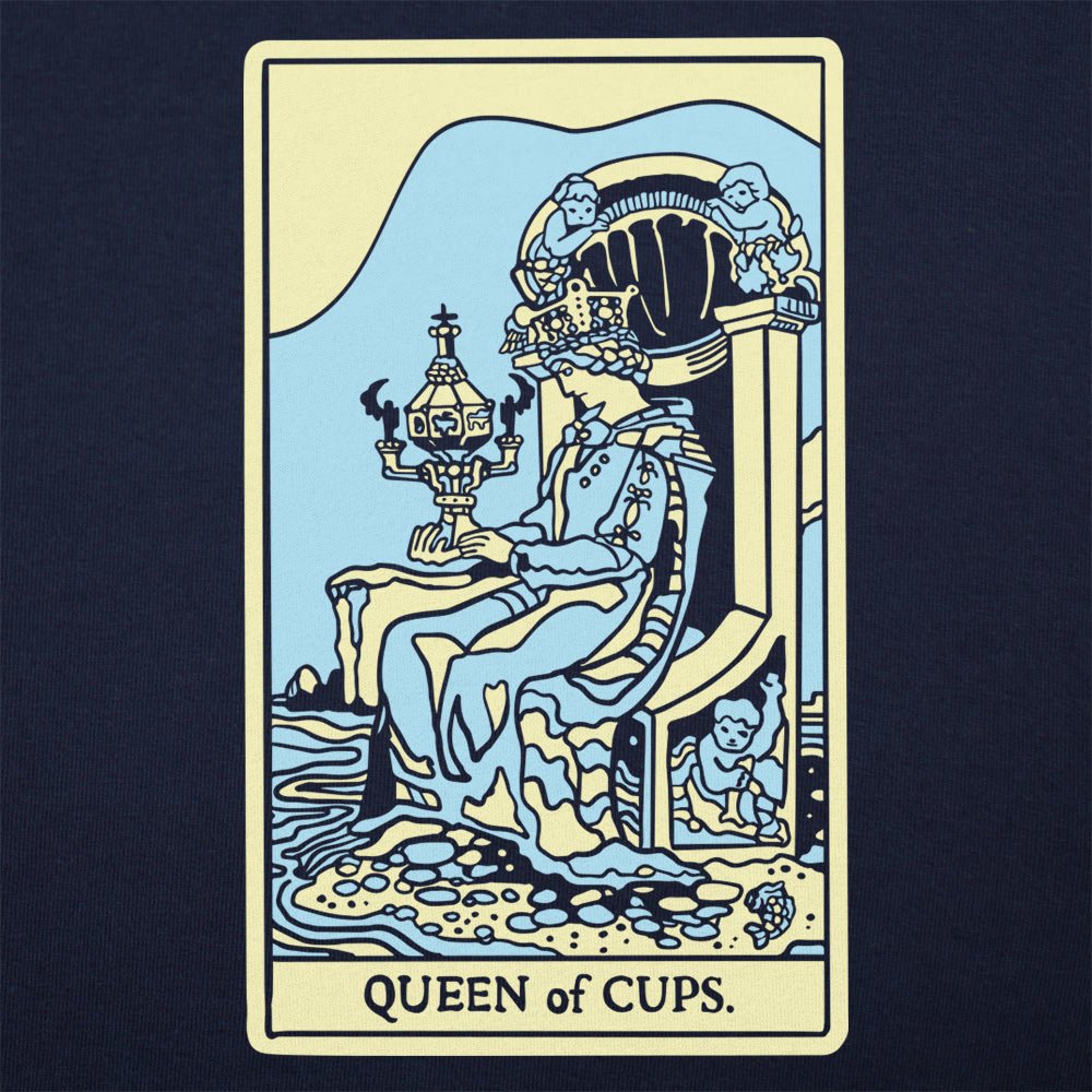 Tarot Queen of Cups Card on Throne with Chalice