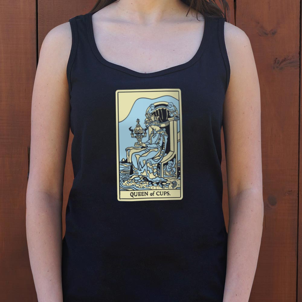 Tarot Queen of Cups Card on Throne with Chalice