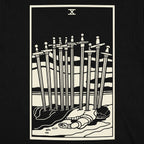 Tarot Ten of Swords Card with Fallen Figure
