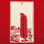 Tarot Five of Cups Card Hooded Figure Mourning