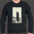 Tarot Five of Cups Card Hooded Figure Mourning