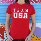 Team USA Varsity Style Patriotic Sports Graphic