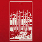 Tarot Ten of Swords Card with Fallen Figure