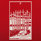 Tarot Ten of Swords Card with Fallen Figure