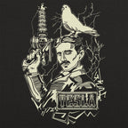 Nikola Tesla with Lightning Coil and Pigeon