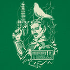 Nikola Tesla with Lightning Coil and Pigeon