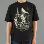 Nikola Tesla with Lightning Coil and Pigeon