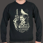Nikola Tesla with Lightning Coil and Pigeon