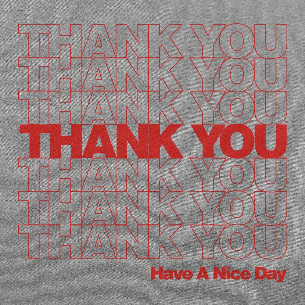 Thank You Bag Classic Plastic Grocery Bag Pattern