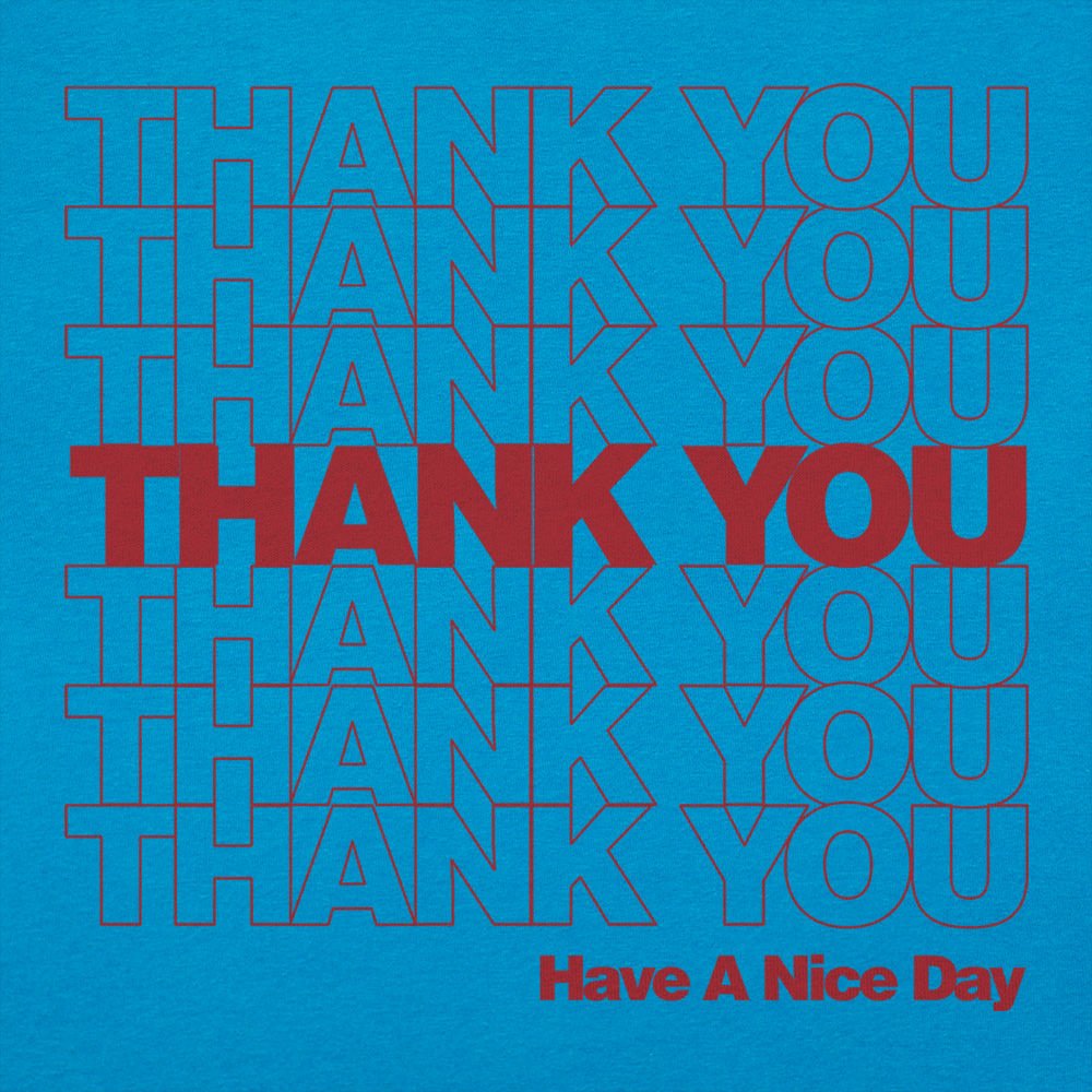 Thank You Bag Classic Plastic Grocery Bag Pattern