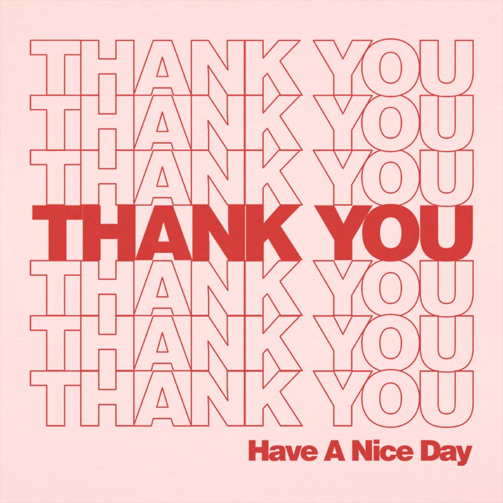 Thank You Bag Classic Plastic Grocery Bag Pattern