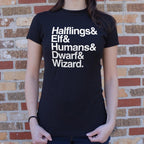 The Fellowship of Halflings. Elves. Humans. Dwarves and Wizards