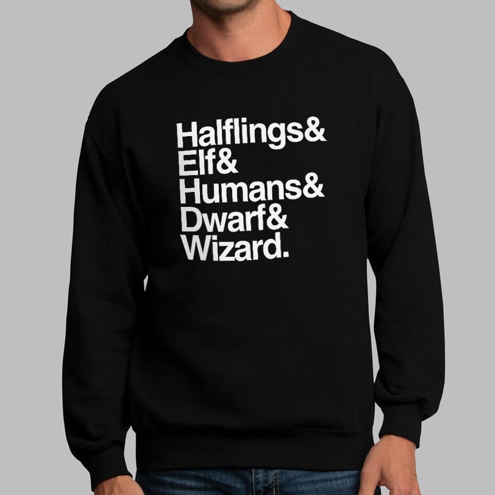 The Fellowship of Halflings. Elves. Humans. Dwarves and Wizards