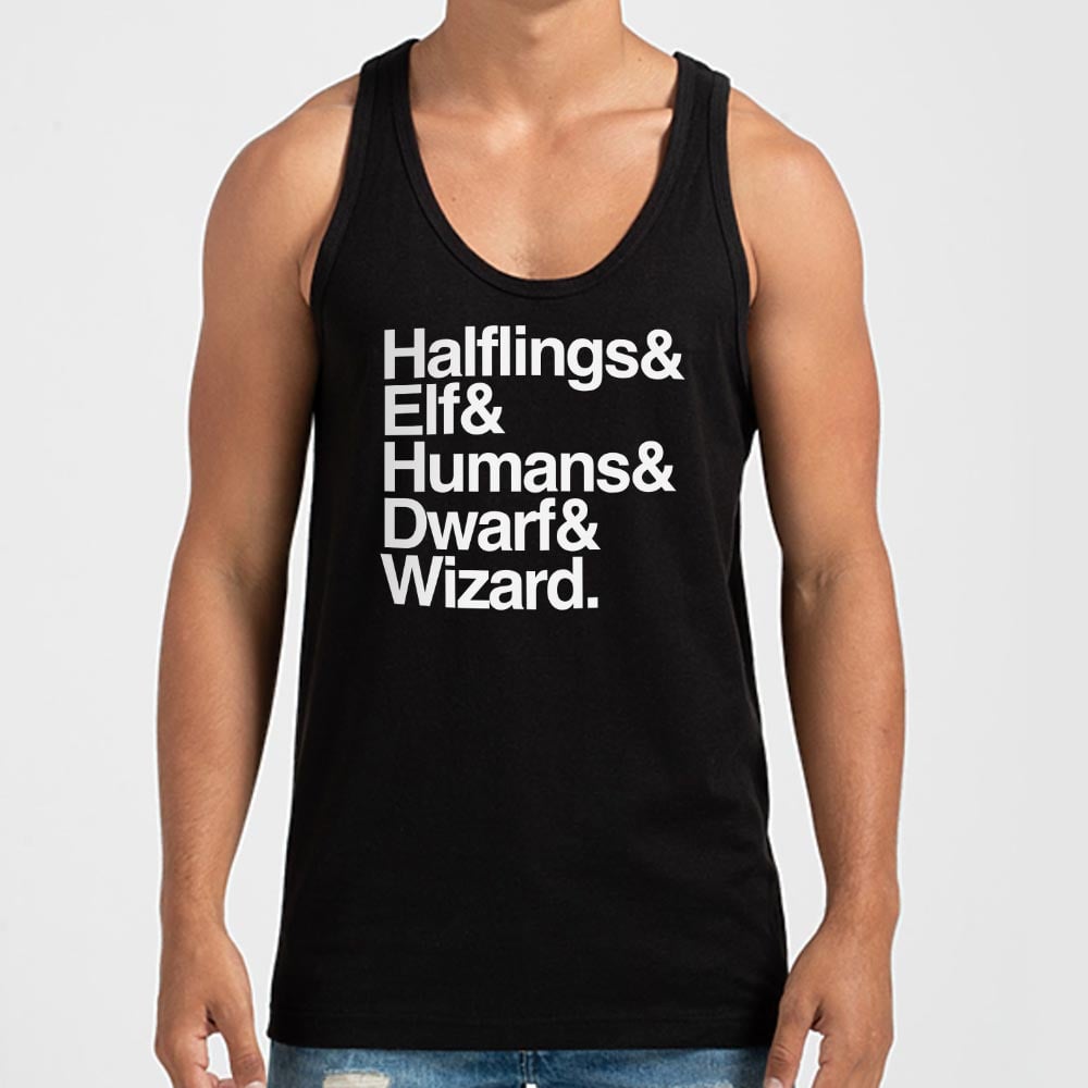 The Fellowship of Halflings. Elves. Humans. Dwarves and Wizards
