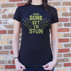 These Guns Set to Stun Muscle Graphic