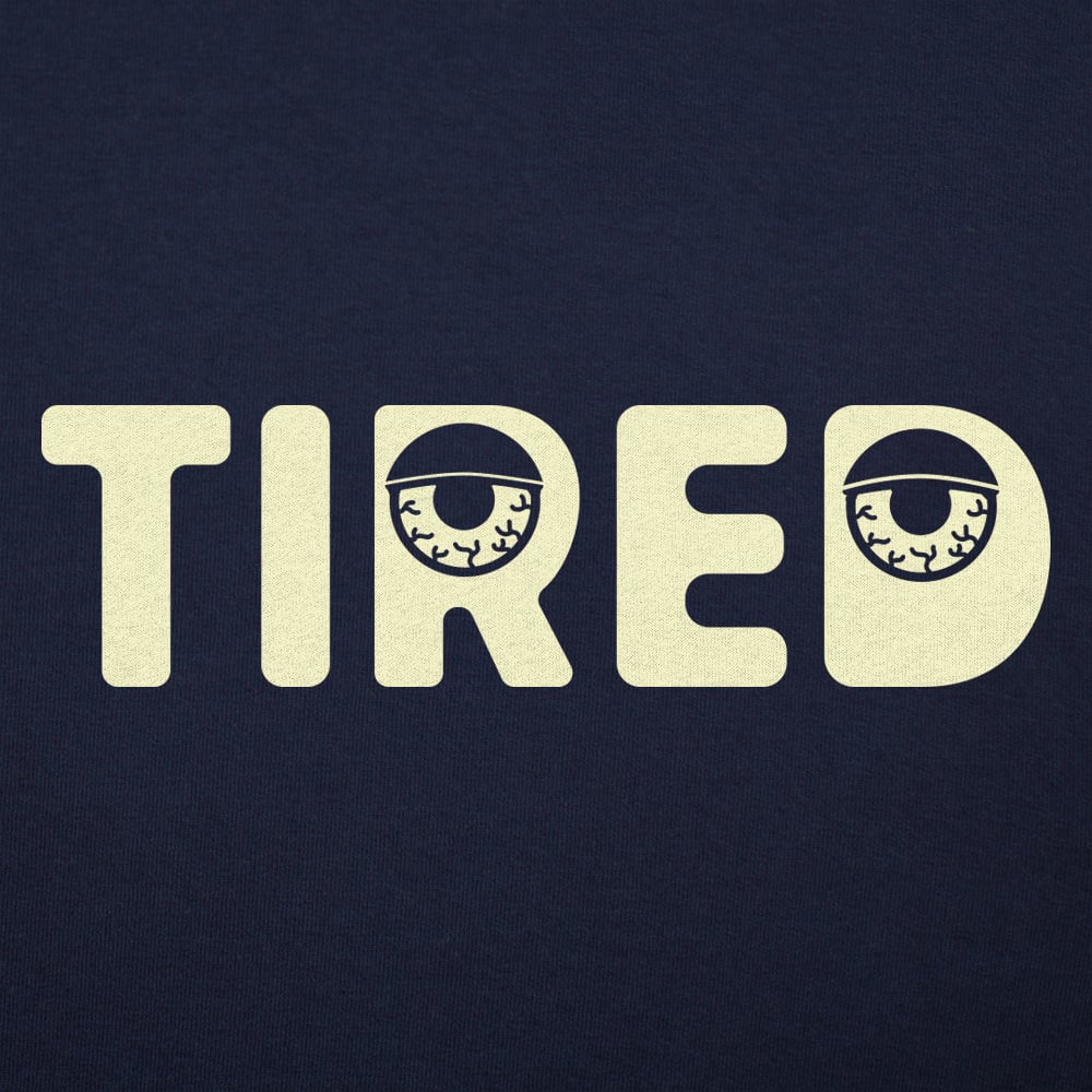 Tired with Sleepy Half Closed Eyes