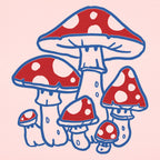 Toadstools Red Spotted Mushrooms Graphic