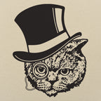Top Hat Cat with Monocle Fancy Feline Gentleman