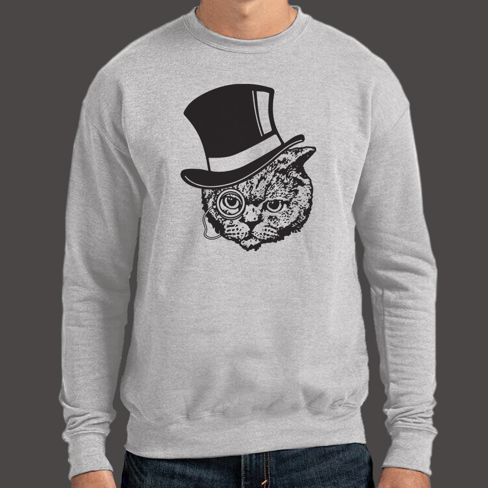Top Hat Cat with Monocle Fancy Feline Gentleman