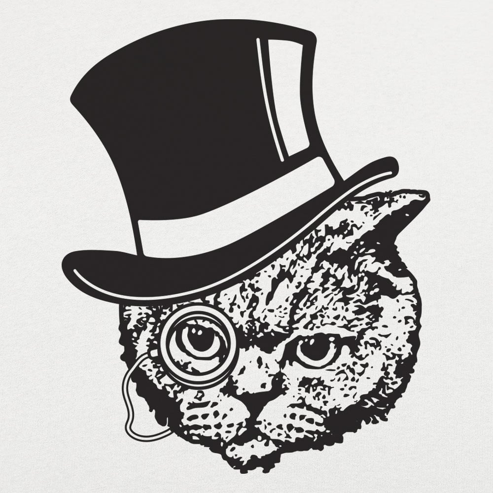 Top Hat Cat with Monocle Fancy Feline Gentleman