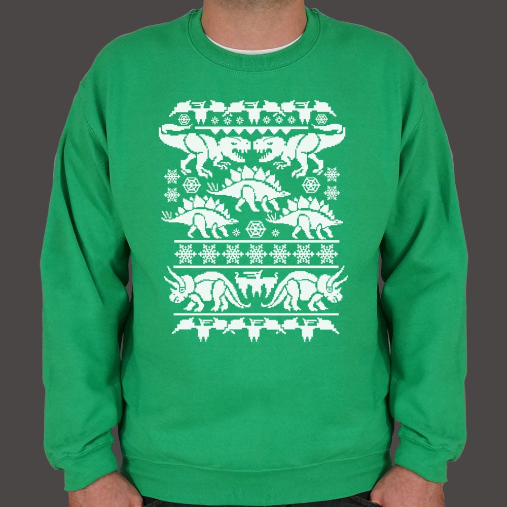 Ugly Dinosaur Sweater Pattern T-Rex and Triceratops
