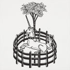 Unicorn In Captivity Illustration