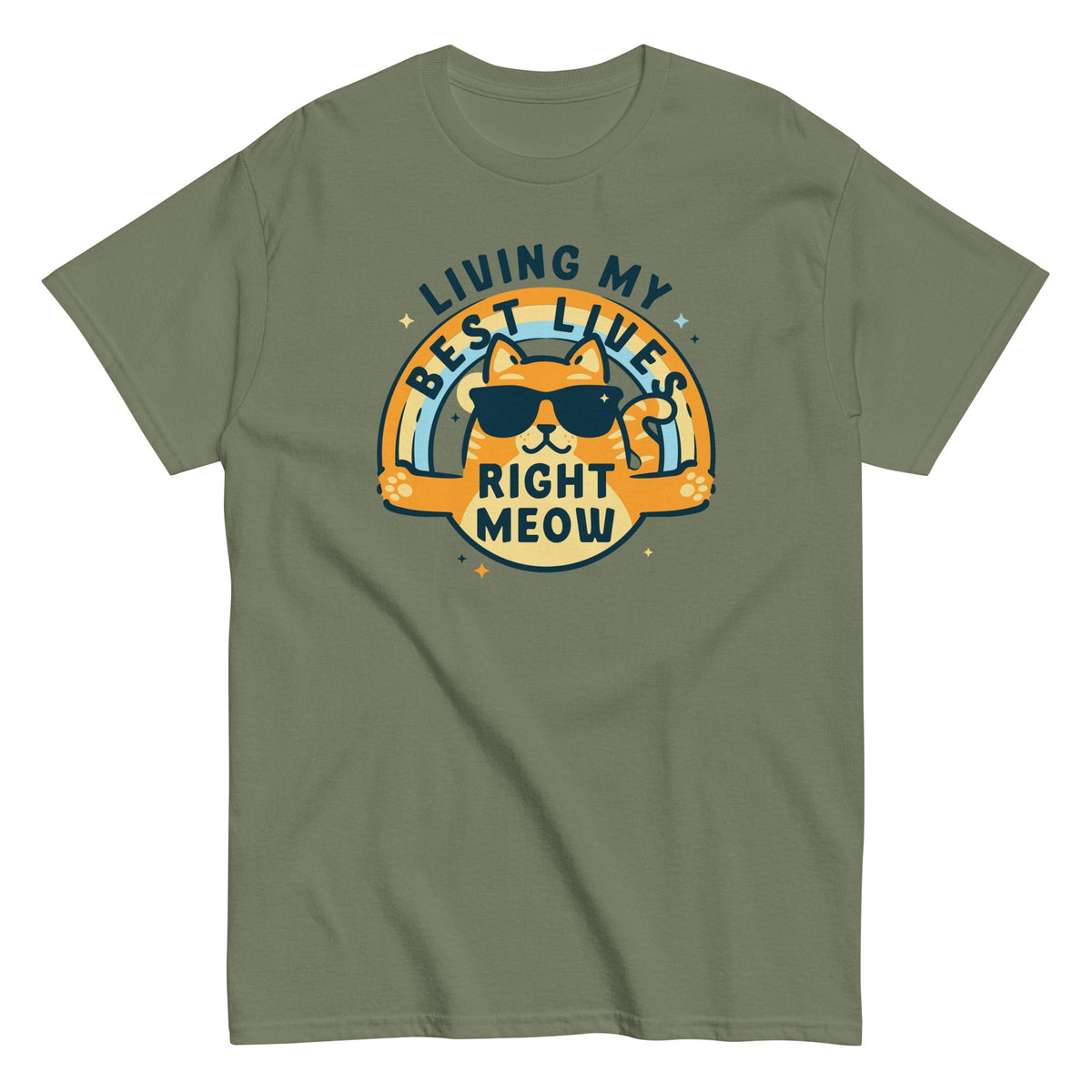 Living My Best Lives Right Meow Men's Classic Tee