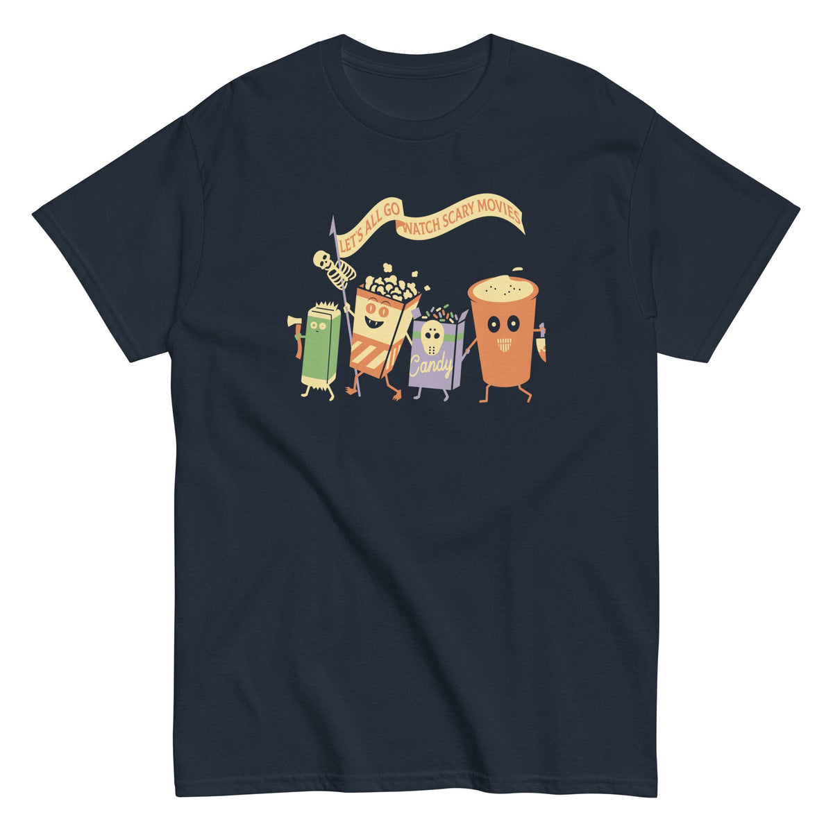 Let's All Go Watch Scary Movies Men's Classic Tee
