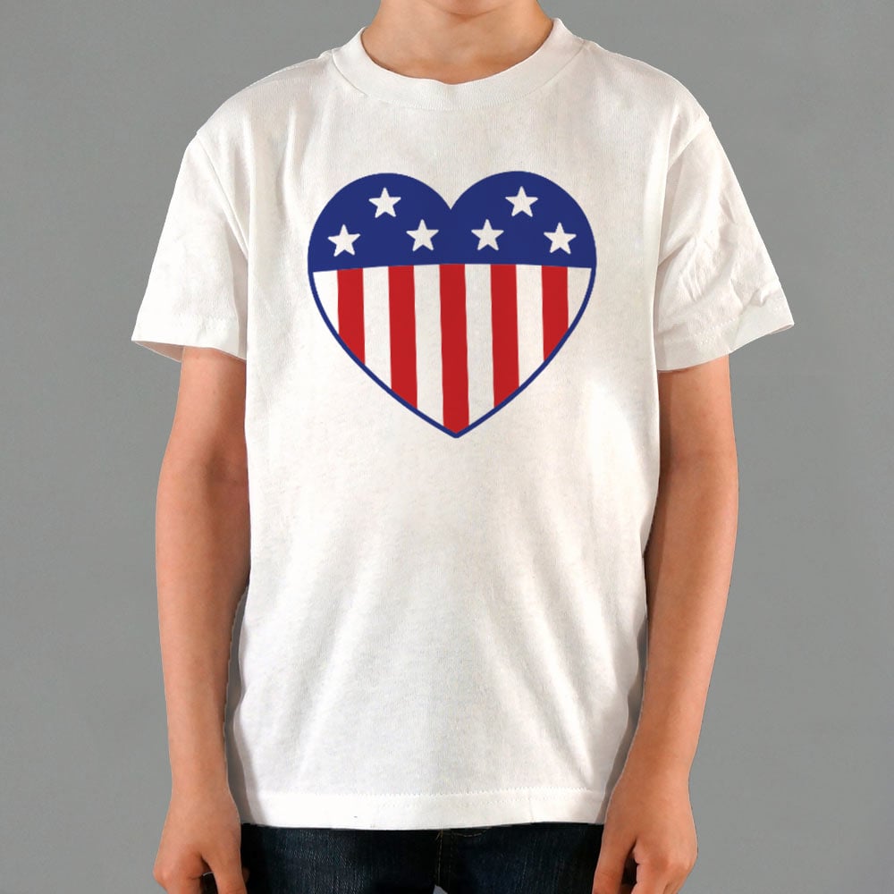US Flag Heart Graphic