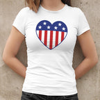 US Flag Heart Graphic