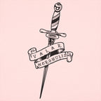 Valar Morghulis Dagger and Banner Tattoo Design