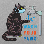 Wash Your Paws Cat Wearing Face Mask at Sink
