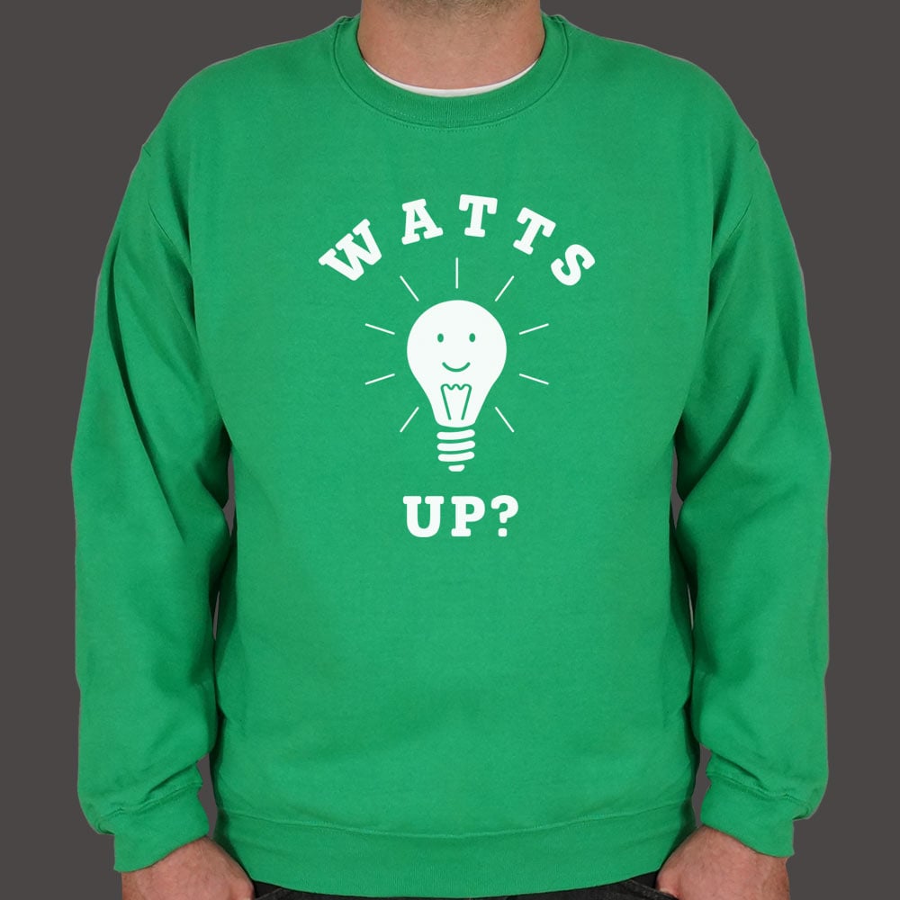 Watts Up Smiling Light Bulb Pun
