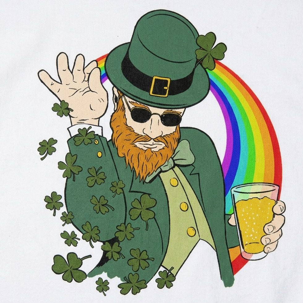 Shenanigans BAE Leprechaun with Sunglasses. Beer. and Rainbow