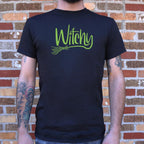Witchy Green Halloween Witch Broom Lettering