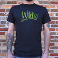 Witchy Green Halloween Witch Broom Lettering