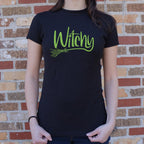 Witchy Green Halloween Witch Broom Lettering