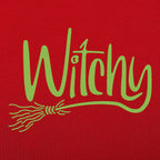 Witchy Green Halloween Witch Broom Lettering
