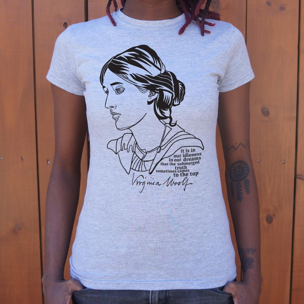 Virginia Woolf Portrait with Idleness and Dreams Quote