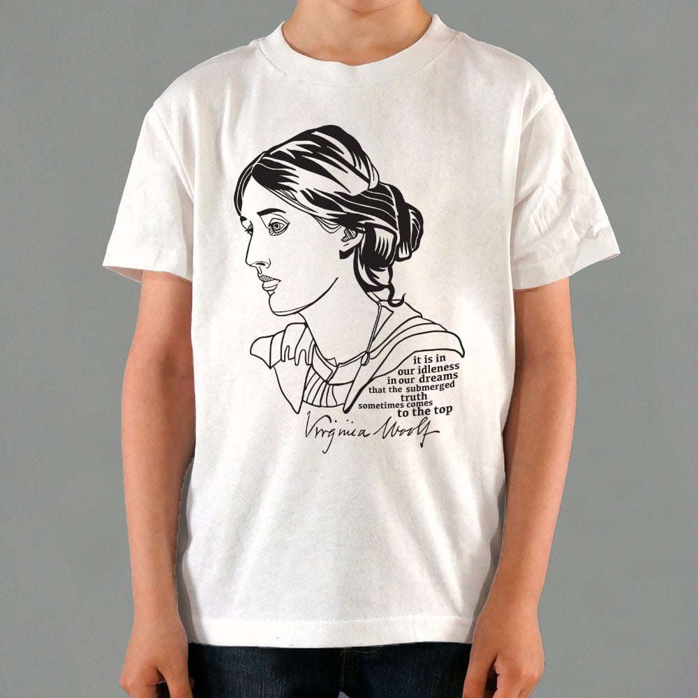 Virginia Woolf Portrait with Idleness and Dreams Quote