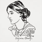 Virginia Woolf Portrait with Idleness and Dreams Quote