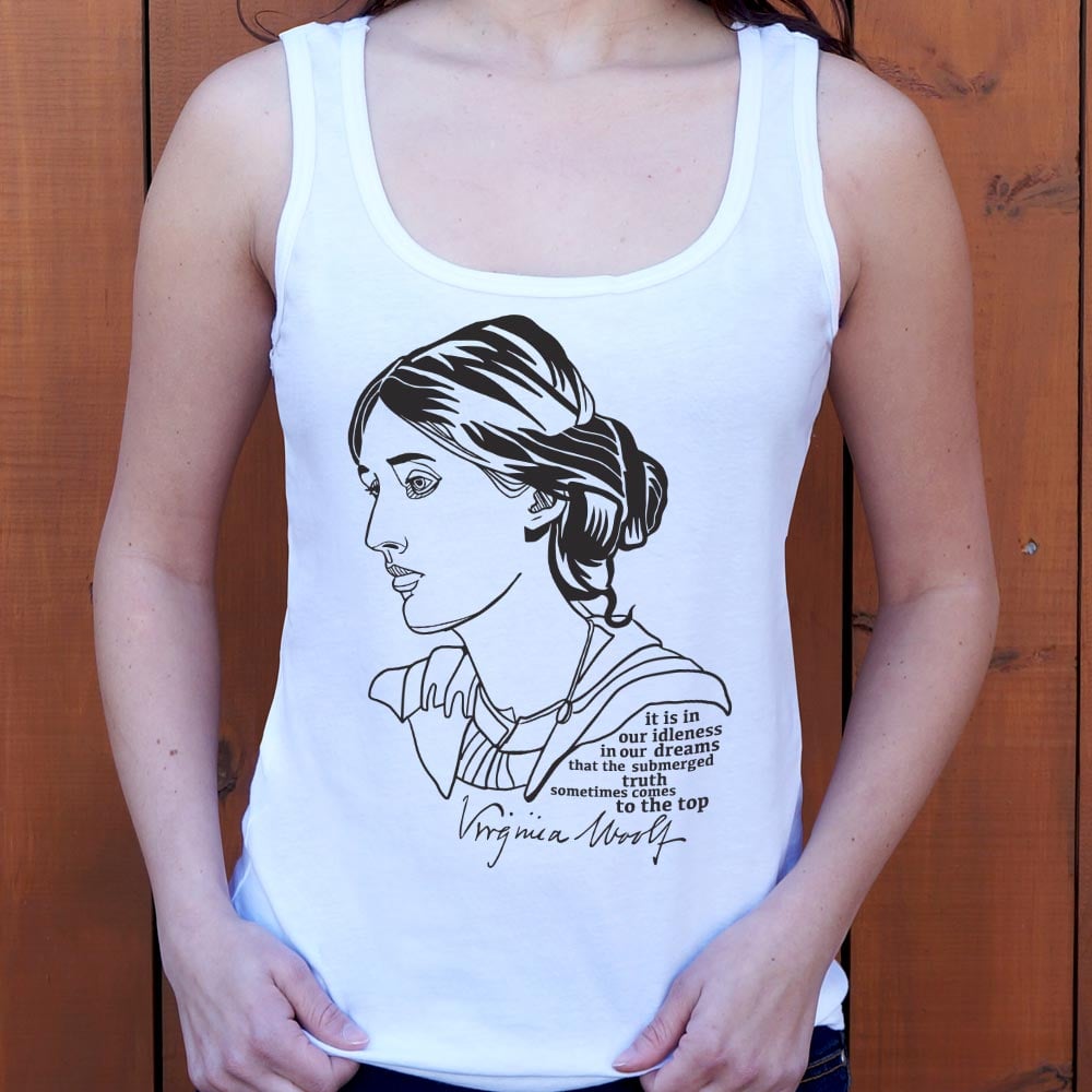 Virginia Woolf Portrait with Idleness and Dreams Quote