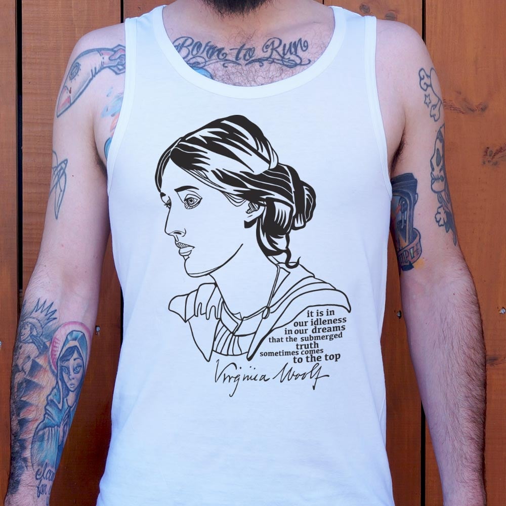 Virginia Woolf Portrait with Idleness and Dreams Quote